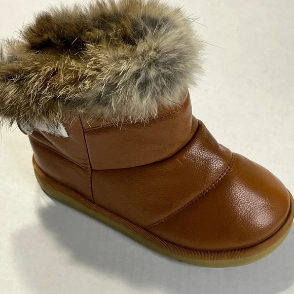 Comfy Kids KuBabby Faux Fur trim girls Ankle snow boots size 11M (30)color brown - Picture 6 of 12